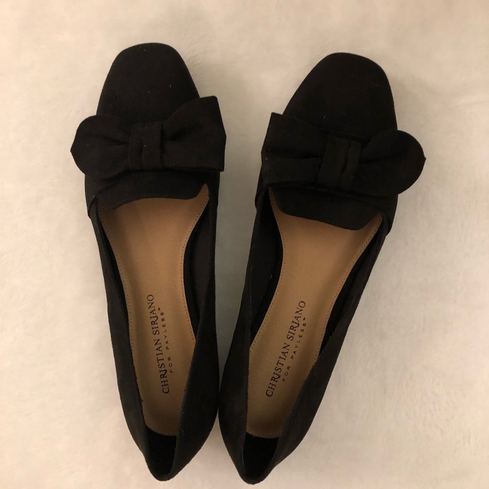 Christian Siriano Black Bow Ballet Flats for Women